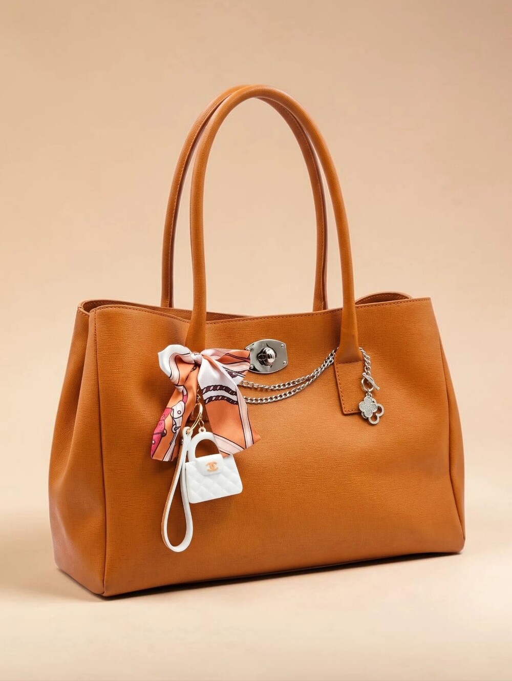 Furla Cognac Leather Satchel - Picture 6 of 11